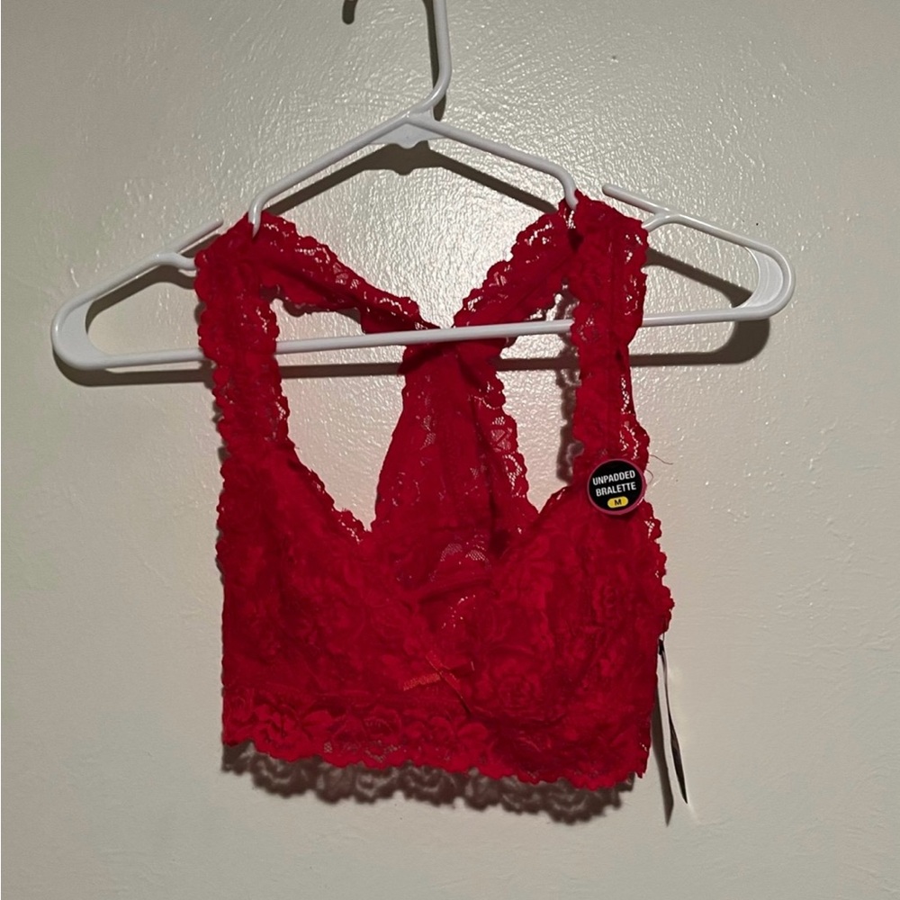 Betty Jade Red Lace Bralette